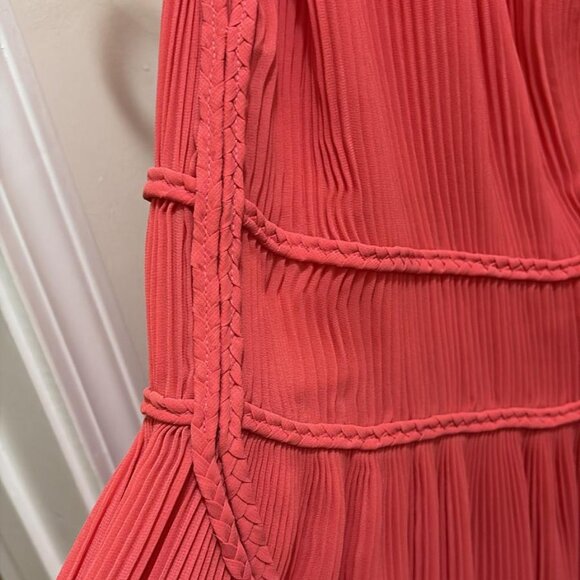 Stunning Coral One-Shoulder Pleated Dress- Small - Picture 2 of 7